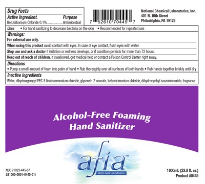 Active Ingredient. Purpose Benzalkonium Chloride 0.1%...........antimicrobial (Fda Ncl Hand Sanitizer Submission Label 101016)